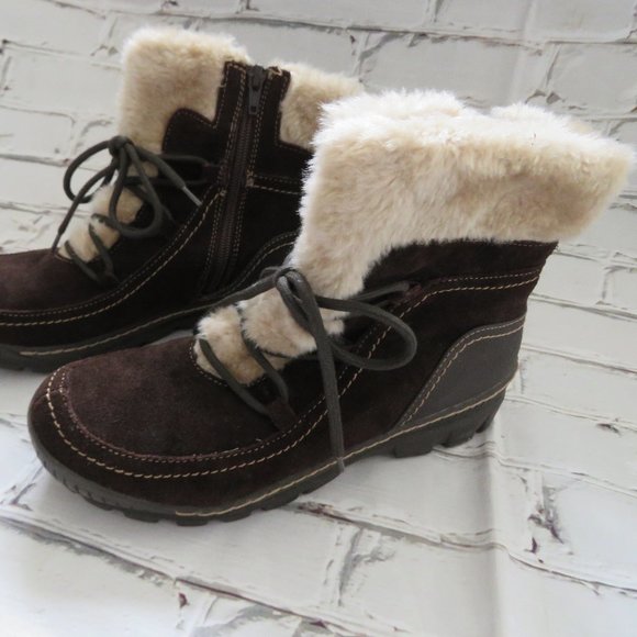 Vintage Brown Suede Ronsports Ankle Boots With Faux Fur - Picture 2 of 9